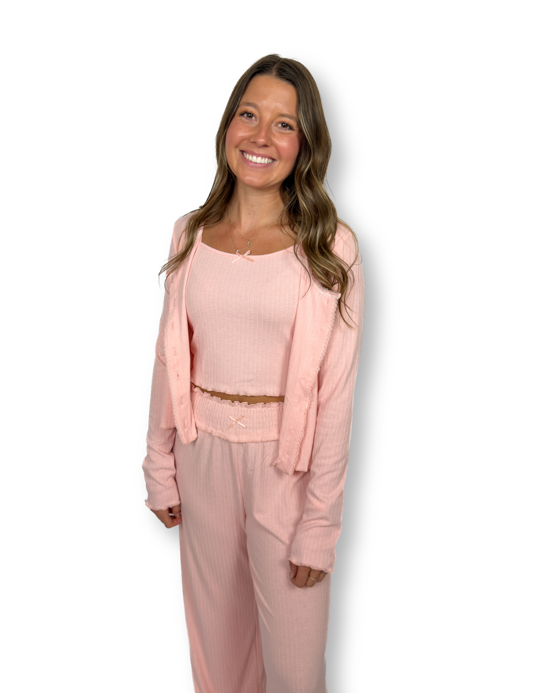 Ballet Pink Pointelle Lounge Set