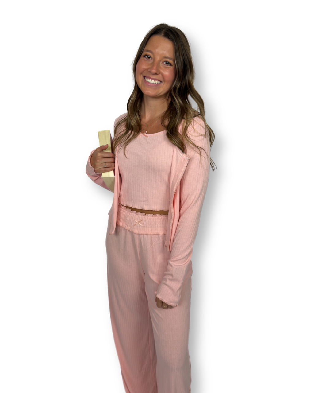 Ballet Pink Pointelle Lounge Set