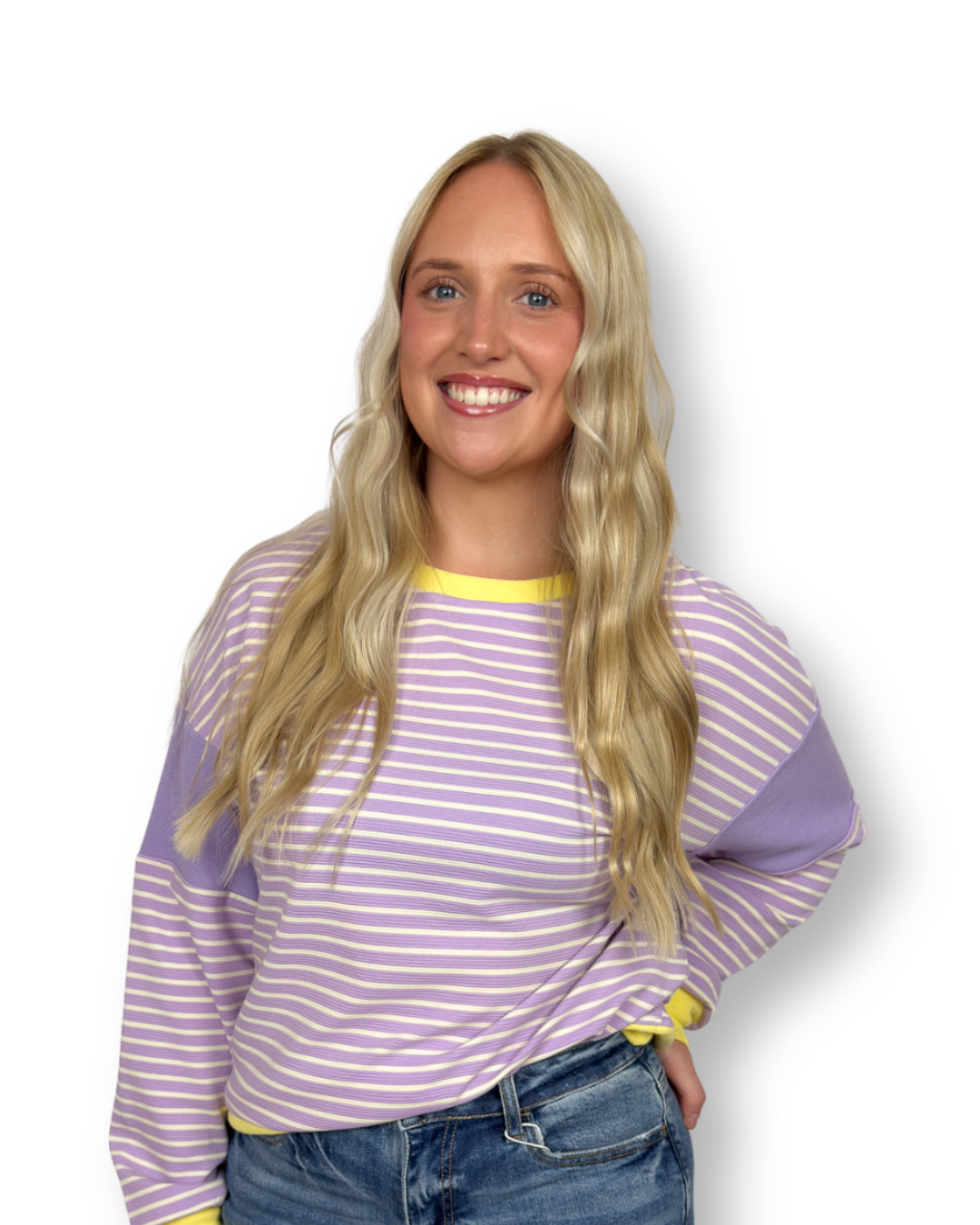 Lavender & Butter Stripe Top
