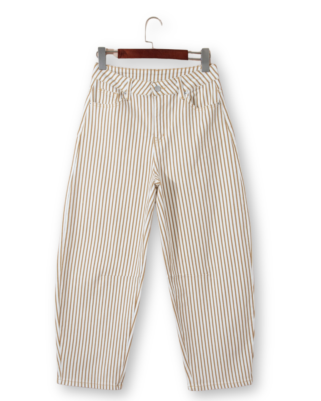 Warm Sand Stripe Barrel Jean