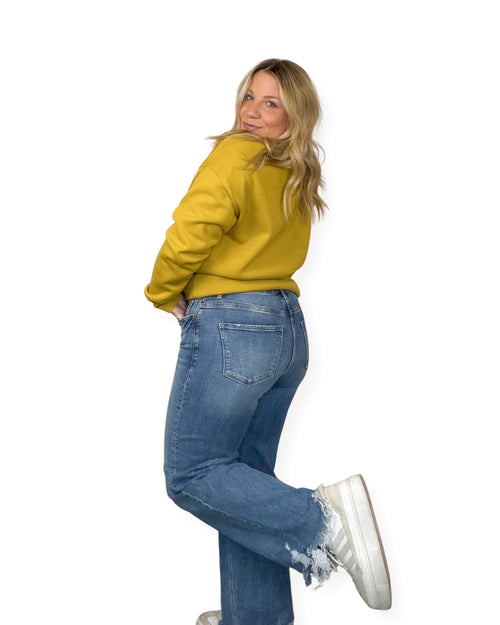 Everyday Asymmetrical Hem Straight Jean