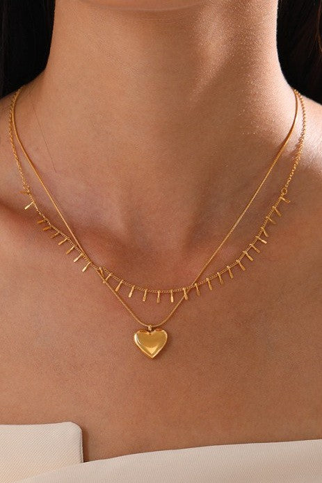 Gold Layered Heart Necklace