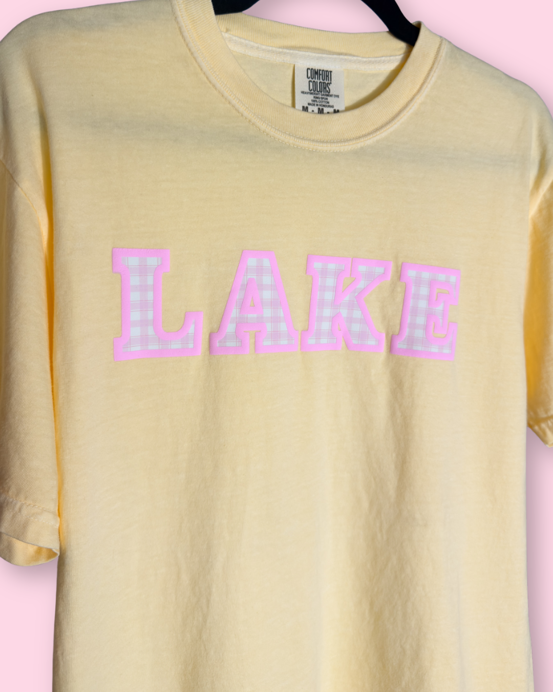 Pink Plaid Lake Tee